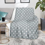 Grey And White Polka Dot Pattern Print Blanket