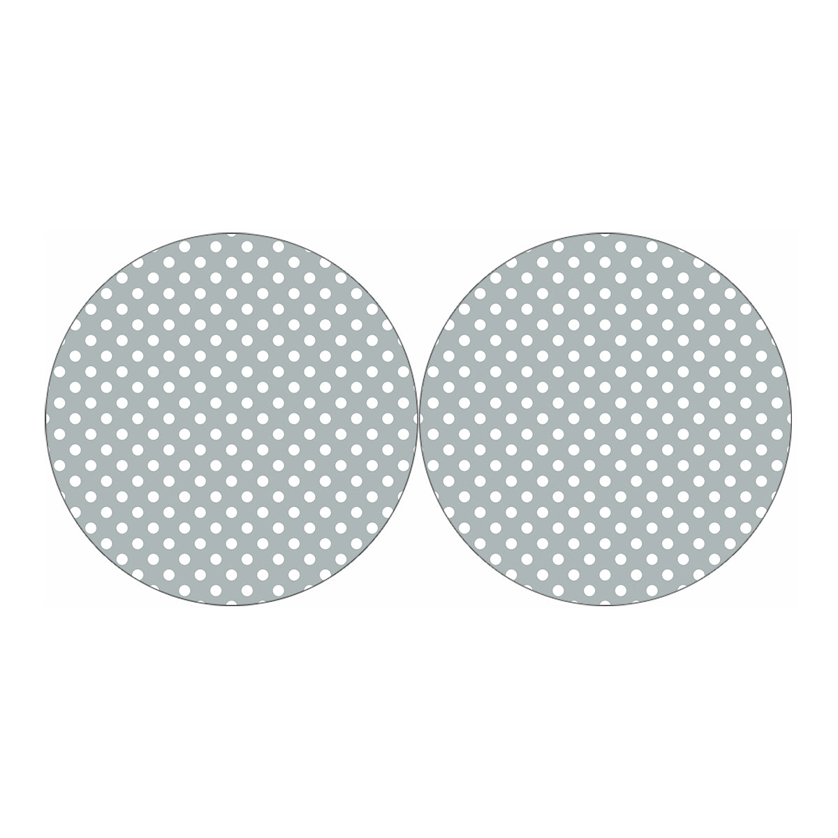 Grey And White Polka Dot Pattern Print Car Coasters