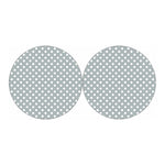 Grey And White Polka Dot Pattern Print Car Coasters