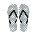 Grey And White Polka Dot Pattern Print Flip Flops