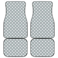 Grey And White Polka Dot Pattern Print Front and Back Car Floor Mats