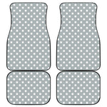 Grey And White Polka Dot Pattern Print Front and Back Car Floor Mats