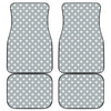 Grey And White Polka Dot Pattern Print Front and Back Car Floor Mats