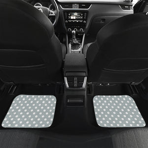 Grey And White Polka Dot Pattern Print Front and Back Car Floor Mats