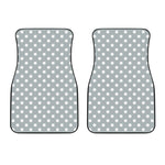 Grey And White Polka Dot Pattern Print Front Car Floor Mats