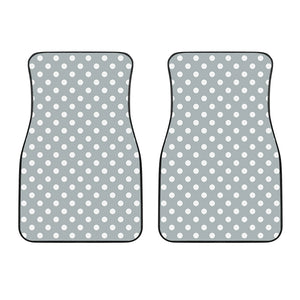 Grey And White Polka Dot Pattern Print Front Car Floor Mats