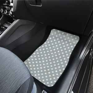 Grey And White Polka Dot Pattern Print Front Car Floor Mats