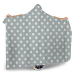 Grey And White Polka Dot Pattern Print Hooded Blanket