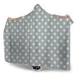 Grey And White Polka Dot Pattern Print Hooded Blanket