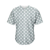 Grey And White Polka Dot Pattern Print Men's Baseball Jersey