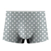 Grey And White Polka Dot Pattern Print Men's Boxer Briefs