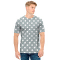 Grey And White Polka Dot Pattern Print Men's T-Shirt