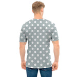 Grey And White Polka Dot Pattern Print Men's T-Shirt