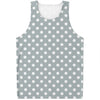 Grey And White Polka Dot Pattern Print Men's Tank Top