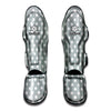 Grey And White Polka Dot Pattern Print Muay Thai Shin Guard