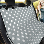 Grey And White Polka Dot Pattern Print Pet Car Back Seat Cover