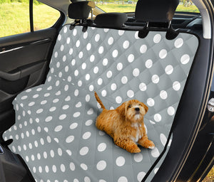 Grey And White Polka Dot Pattern Print Pet Car Back Seat Cover