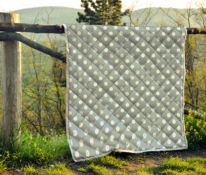 Grey And White Polka Dot Pattern Print Quilt