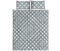 Grey And White Polka Dot Pattern Print Quilt Bed Set