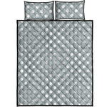 Grey And White Polka Dot Pattern Print Quilt Bed Set