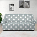 Grey And White Polka Dot Pattern Print Sofa Cover