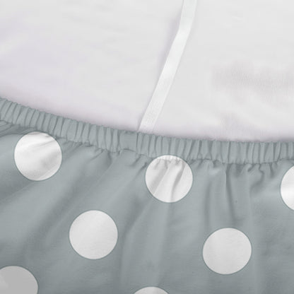Grey And White Polka Dot Pattern Print Sofa Cover