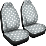 Grey And White Polka Dot Pattern Print Universal Fit Car Seat Covers