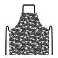 Grey And White Shark Pattern Print Apron