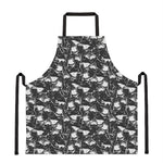 Grey And White Shark Pattern Print Apron