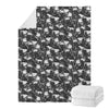 Grey And White Shark Pattern Print Blanket