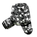 Grey And White Shark Pattern Print Boxing Gloves