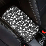 Grey And White Shark Pattern Print Car Center Console Cover