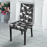 Grey And White Shark Pattern Print Dining Chair Slipcover