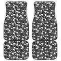 Grey And White Shark Pattern Print Front and Back Car Floor Mats