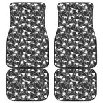 Grey And White Shark Pattern Print Front and Back Car Floor Mats