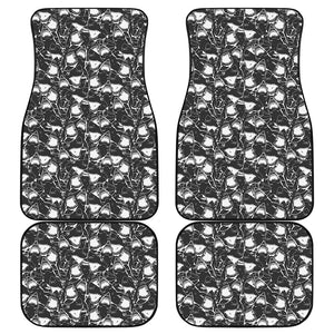 Grey And White Shark Pattern Print Front and Back Car Floor Mats