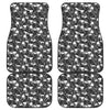 Grey And White Shark Pattern Print Front and Back Car Floor Mats