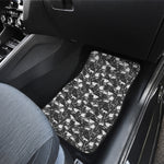 Grey And White Shark Pattern Print Front and Back Car Floor Mats