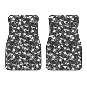 Grey And White Shark Pattern Print Front Car Floor Mats