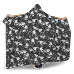 Grey And White Shark Pattern Print Hooded Blanket