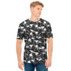 Grey And White Shark Pattern Print Men's T-Shirt