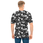 Grey And White Shark Pattern Print Men's T-Shirt