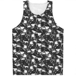 Grey And White Shark Pattern Print Men's Tank Top