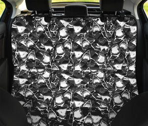 Grey And White Shark Pattern Print Pet Car Back Seat Cover