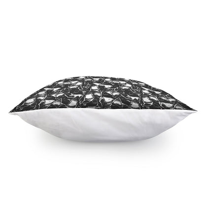 Grey And White Shark Pattern Print Pillow Cover