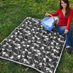 Grey And White Shark Pattern Print Quilt