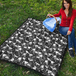 Grey And White Shark Pattern Print Quilt