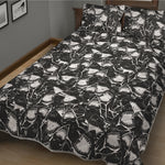 Grey And White Shark Pattern Print Quilt Bed Set