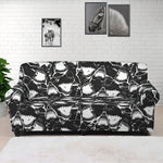 Grey And White Shark Pattern Print Sofa Cover