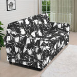 Grey And White Shark Pattern Print Sofa Cover